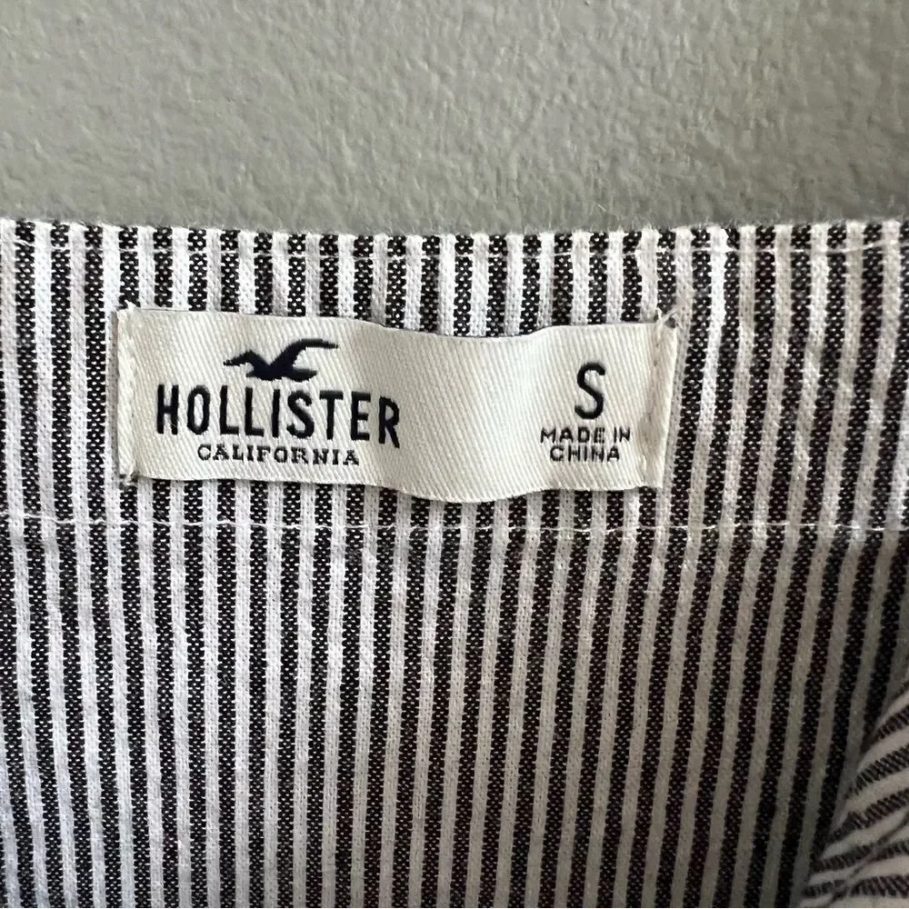 Hollister Pinstripe Button Down Striped Mini Dress Size Small - Picture 8 of 15